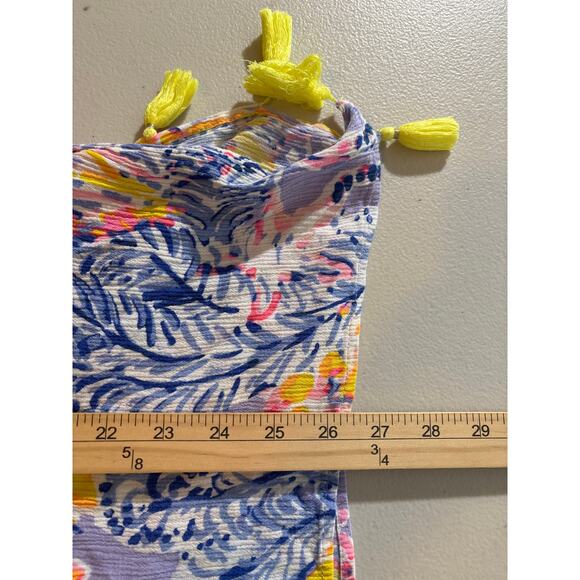 Lilly Pulitzer Seagate Cover Up Women's Size XXS/XS Colorful Tassel Caftan Beach - Picture 7 of 10